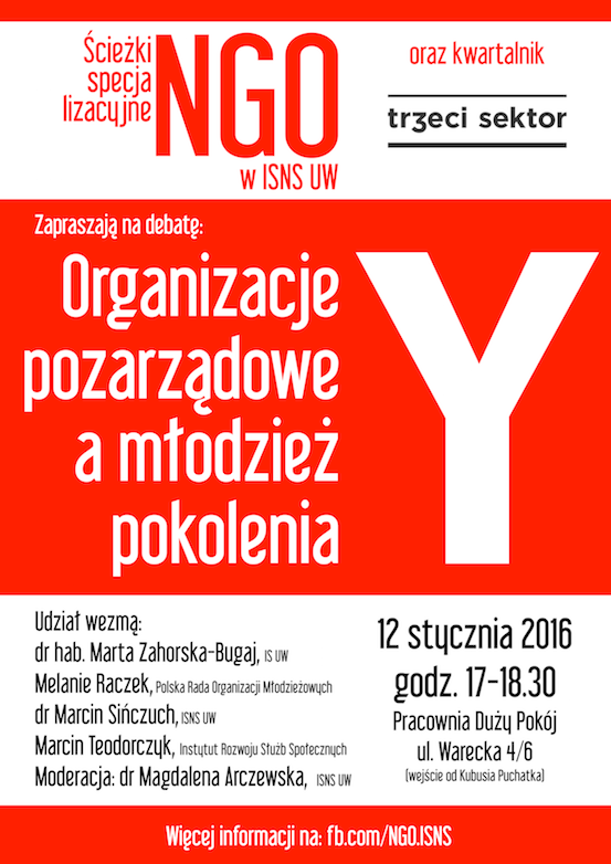 Relacja z debaty Organizacje pozarządowe a młodzież pokolenia Y